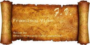 Franciscy Vidor névjegykártya