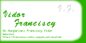 vidor franciscy business card